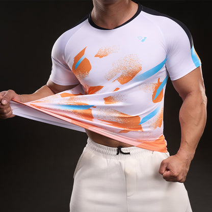 Casual T-shirt Men's Running Fitness Exercise Ice Silk Quick-drying