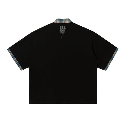 Men's Lapel Graffiti Printing Loose New All-match Short-sleeved Top
