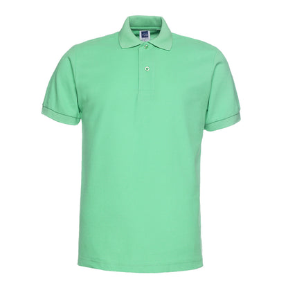 Solid Color Lapel Short Sleeve Polo Shirt Plus Size