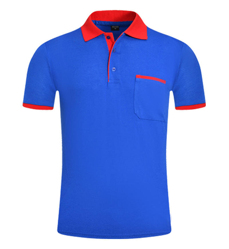 Summer Pocket Color Matching Collar Polo Shirt