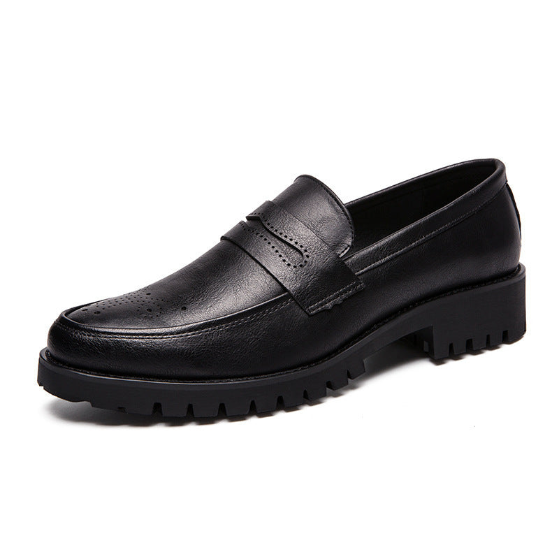 Men's Pointed Carved Leather British Business Casual Shoes