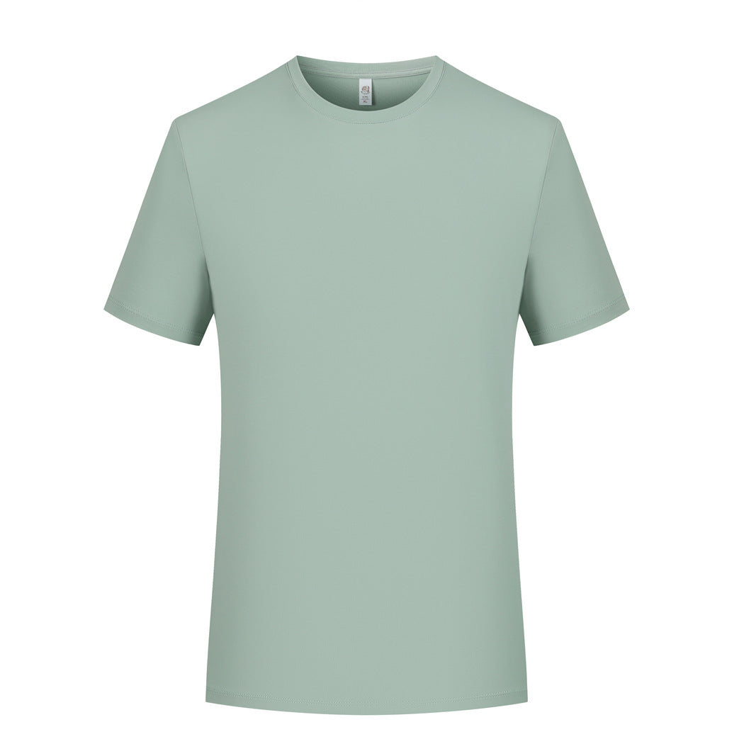 Mercerized Plain Weave Modal T-shirt Short Sleeve Round Neck Top Elastic