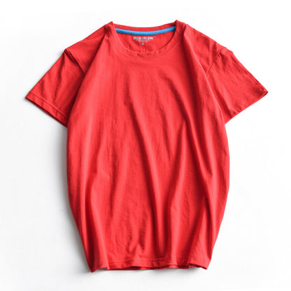 Men's Round Neck Blank Solid Color Cotton T-shirt