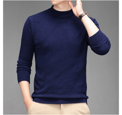 Spring And Autumn Casual Half Turtleneck Solid Color Sweater