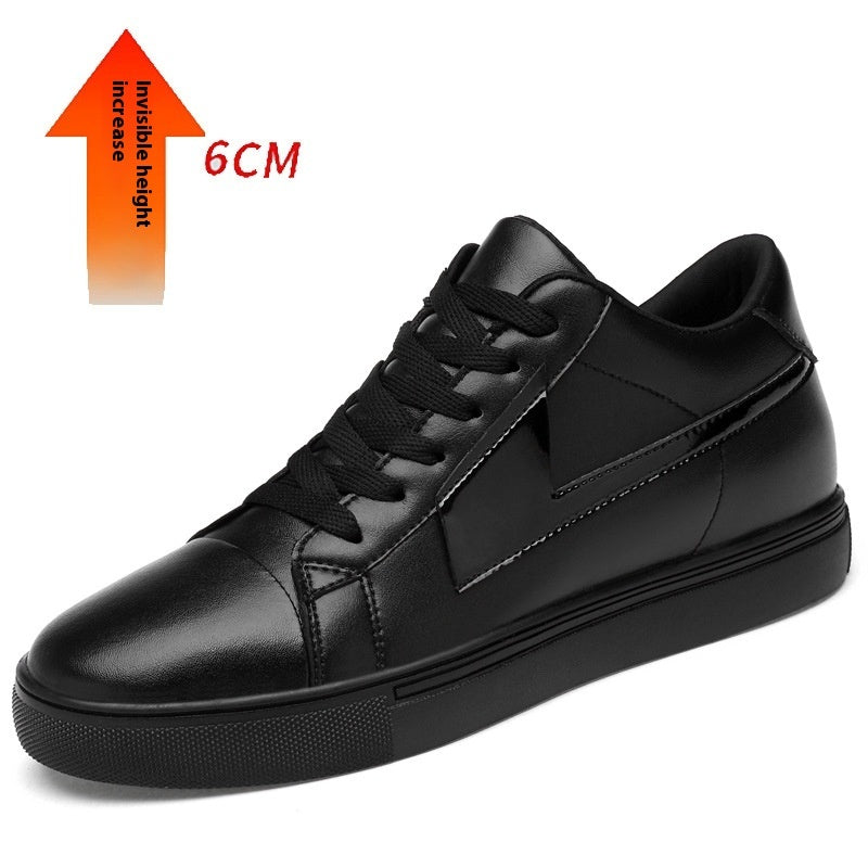 New Skateboard Cowhide Korean Style Height Increasing Insole Men's Shoes