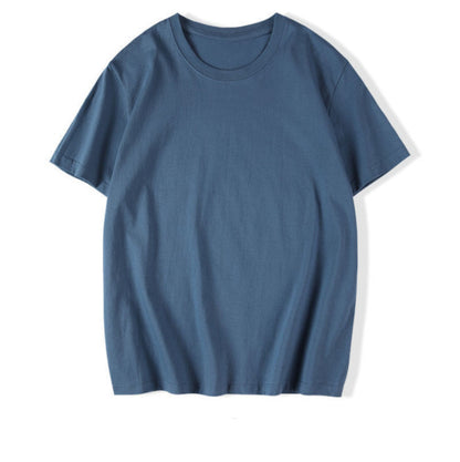 Plus Size Short-sleeved T-shirt Men's Round Neck Solid Color