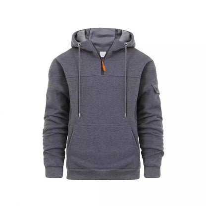 Men's Loose Sweater Half Zipper Hooded Sweatshirt