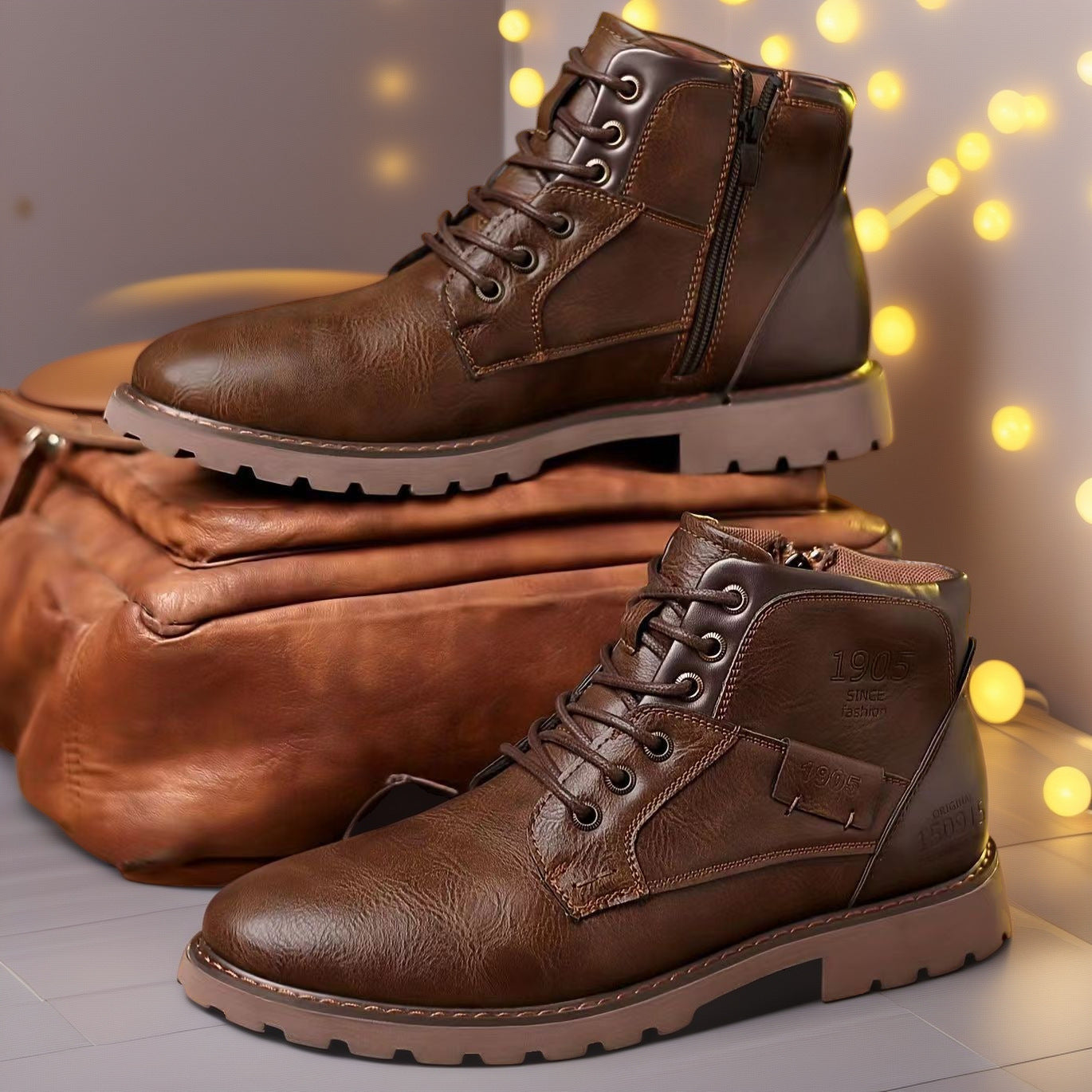 Male Martin Boots Leisure Plus Size Zip Ankle Boots