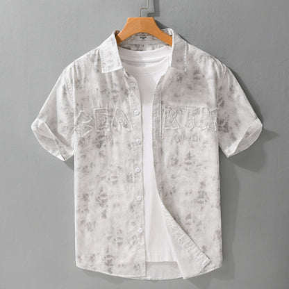 Summer Menswear Hanging Dyed Printed Simple Short Sleeve